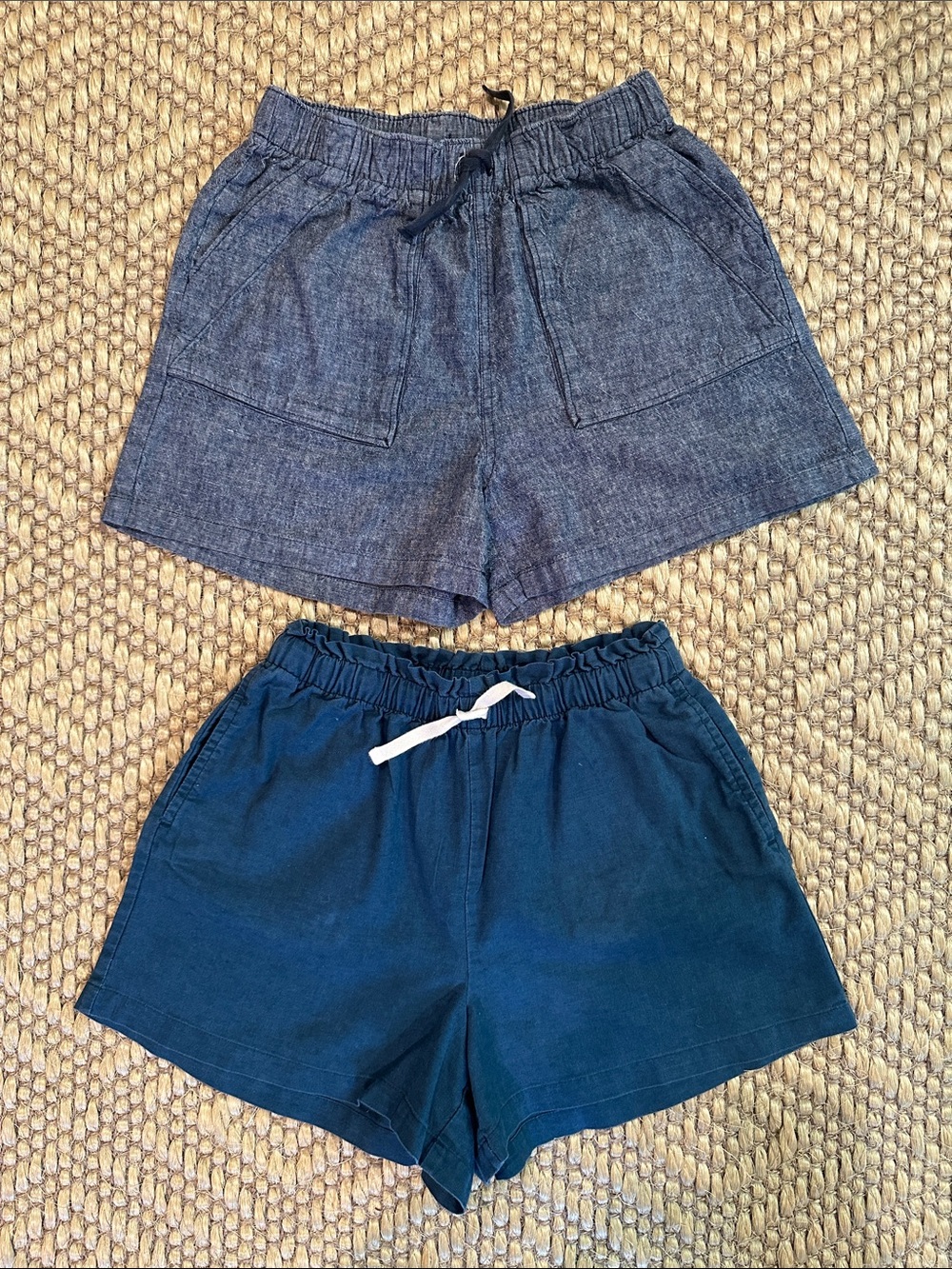 Tea Collection Girls' Chambray and Blue Drawstring Shorts